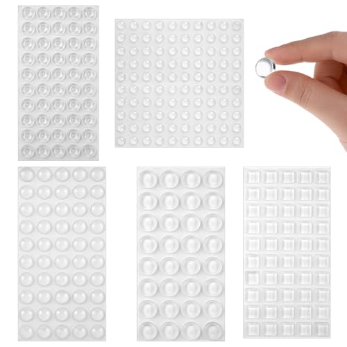Leucasa 282 Stück Gummipuffer Transparent Selbstklebend 5 Größen Elastikpuffer Transparent Selbstklebend Anschlagpuffer für Türen, Schränke, Schubladen, Oberflächenschutz und Lärmdämmung von Leucasa