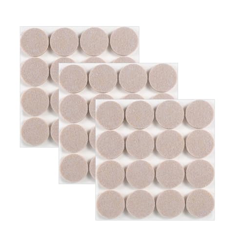 Leucasa 48 Stück Filzgleiter Selbstklebend 30mm Filzgleiter für Stühle Möbelgleiter 5mm Dicke für Möbelfüße, Stuhlbeine, zum Schutz von Hartholzböden (Beige, 30mm) von Leucasa