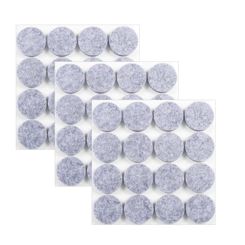 Leucasa 48 Stück Filzgleiter Selbstklebend 30mm Filzgleiter für Stühle Möbelgleiter 5mm Dicke für Möbelfüße, Stuhlbeine, zum Schutz von Hartholzböden (Grau, 30mm) von Leucasa