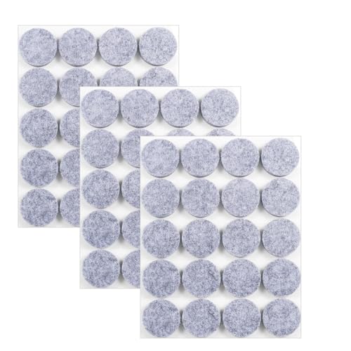 Leucasa 60 Stück Filzgleiter Selbstklebend 25mm Filzgleiter für Stühle Möbelgleiter 5mm Dicke für Möbelfüße, Stuhlbeine, zum Schutz von Hartholzböden (Grau, 25mm) von Leucasa