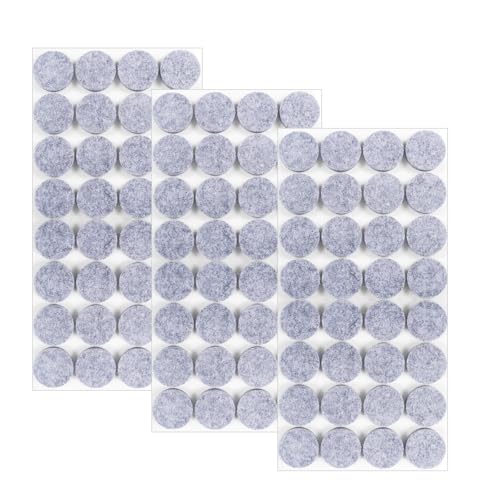 Leucasa 96 Stück Filzgleiter Selbstklebend 20mm Filzgleiter für Stühle Möbelgleiter 5mm Dicke für Möbelfüße, Stuhlbeine, zum Schutz von Hartholzböden (Grau, 20mm) von Leucasa