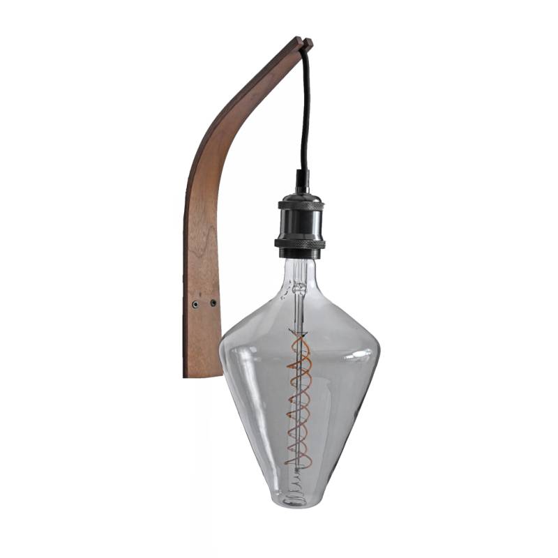 LeuchtNatur - Arcus - Wandlampe mit Holzhalterung und großer Glühbirne von LeuchtNatur