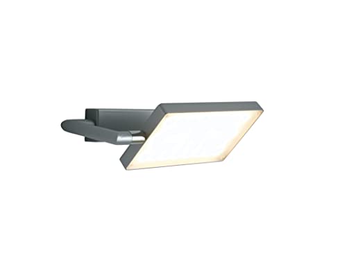 Leuchte.Store LED Wandleuchte Book,Wandlampe in Grau mit 300° drehbarem LED-Panel,moderne Innenleuchte,17 Watt,1300 Lumen,3200 Kelvin (warmweiß)… von Leuchte.Store