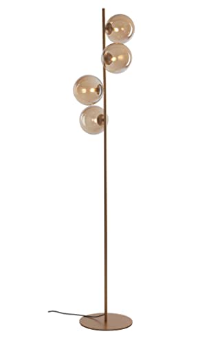 Leuchte.Store Stehleuchte Neptun,4-flammige (4xG9 max.28Watt) Standlampe aus Metall in Gold/Messing,mit 4 Glaskugeln,moderne Stehlampe mit Fußschalter,Standleuchte,Wohnzimmerlampe… von Leuchte.Store