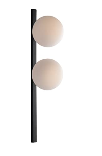 Wandleuchte Pluto, moderne Wandlampe aus Glas in Schwarz/Weiß für Wohnzimmer & Esszimmer (2 flammig, 2xE14 max.25 Watt),Wandstrahler,Glasleuchte,Wohnzimmerlampe… von Leuchte.Store