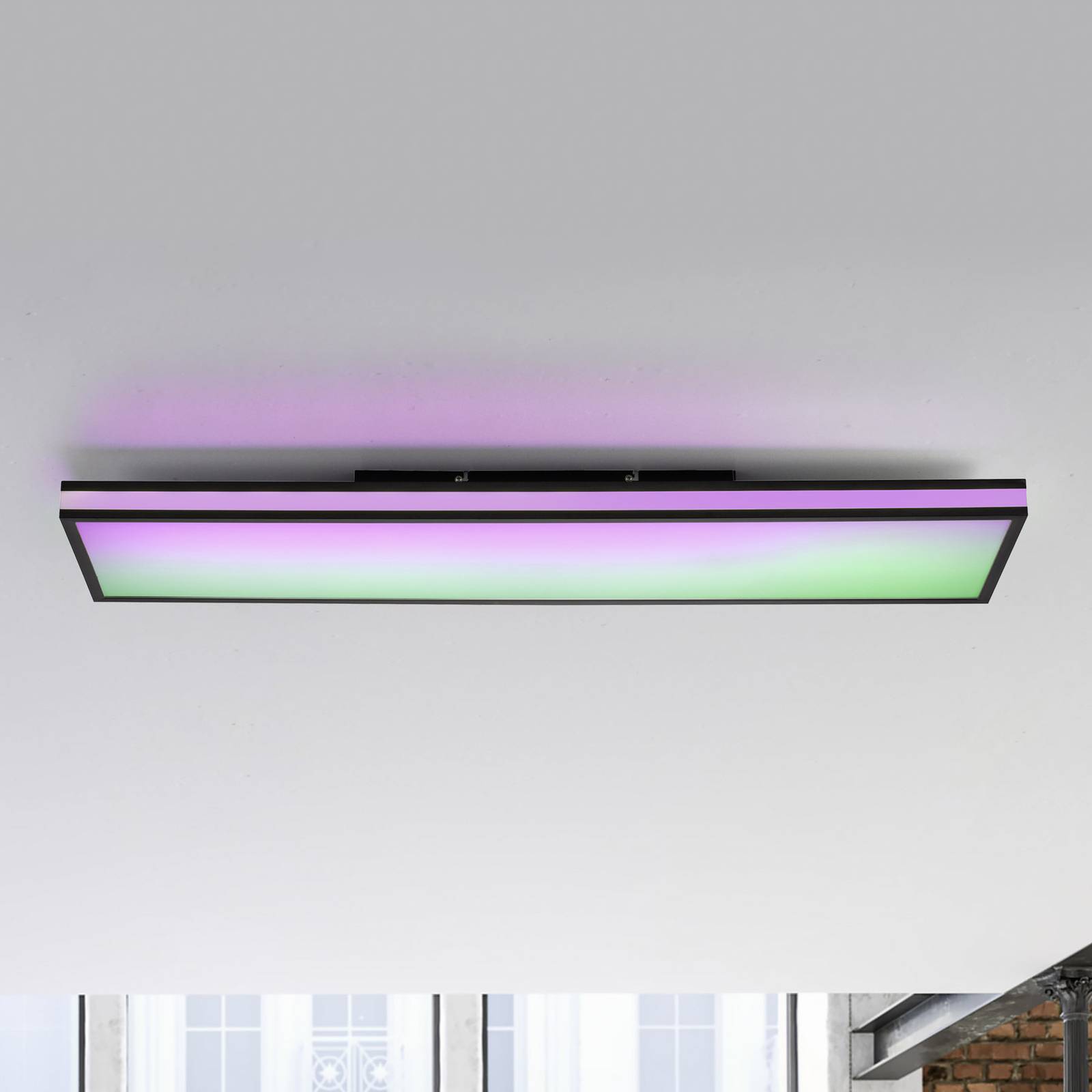 LED-Deckenlampe Mario, CCT, RGB, 100x25cm, schwarz von JUST LIGHT.