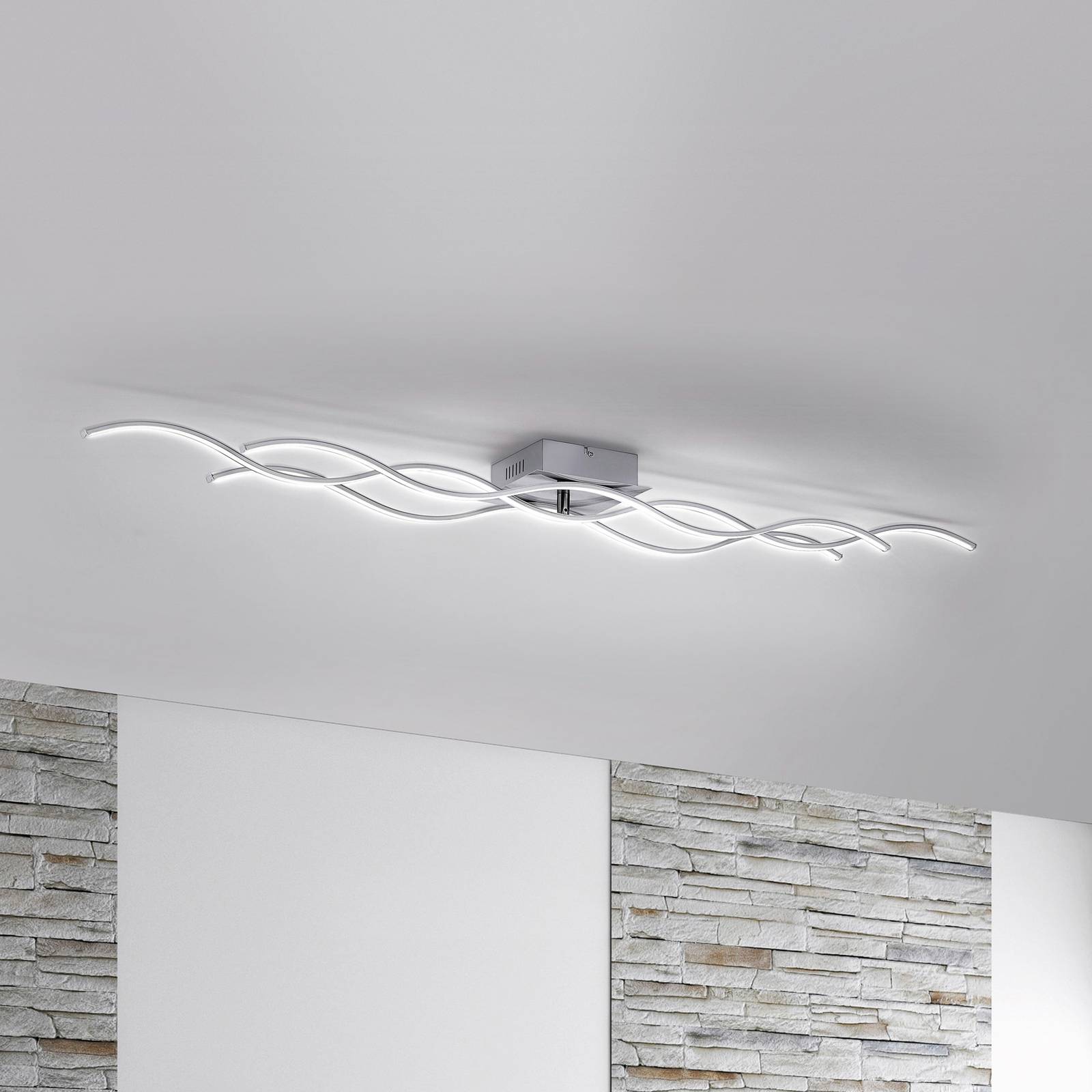 LED-Deckenlampe Wave 3.000K 139,5x16cm stahl von JUST LIGHT.