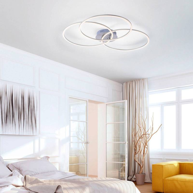 LED-Deckenleuchte Ivanka, drei Ringe, stahl von JUST LIGHT. GmbH