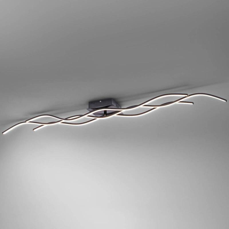 LED-Deckenlampe Wave 3.000K 137,5x16cm schwarz von JUST LIGHT. GmbH