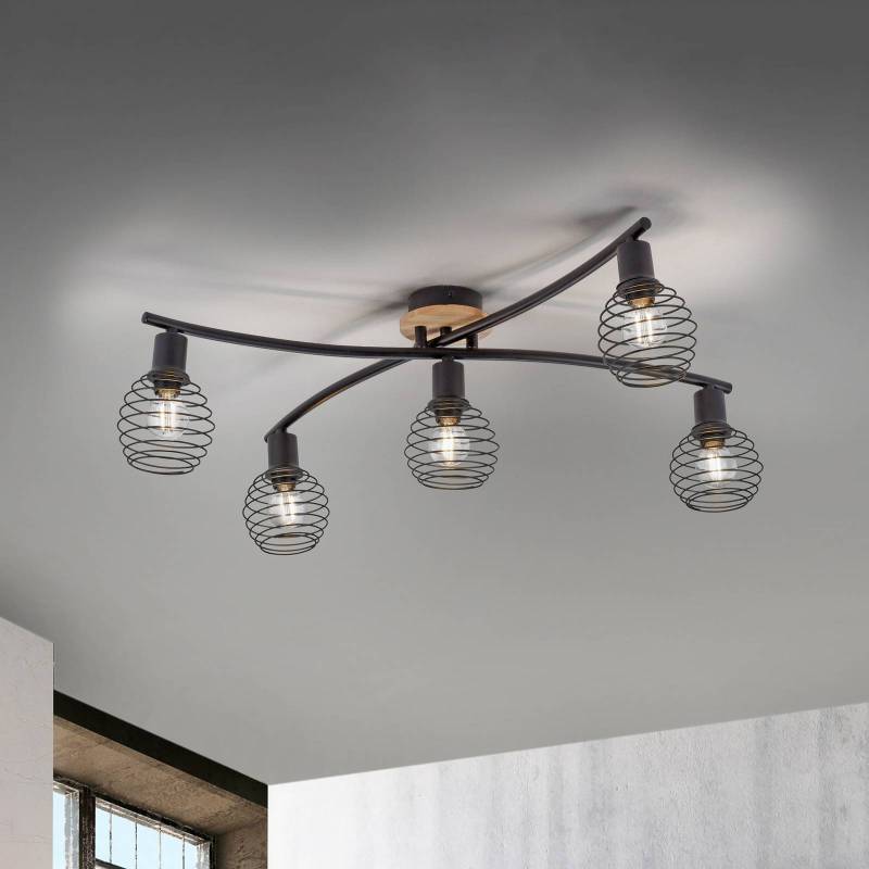 Deckenleuchte Eugen, Holzdekor, 5-flammig von JUST LIGHT. GmbH