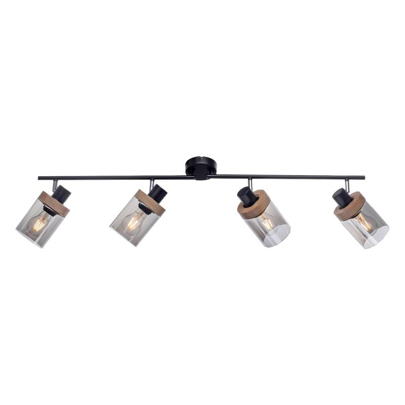 Just Light Deckenleuchte 'Pasqual' holzfarben/schwarz 4-flammig 114 x 25cm Just Light Deckenleuchte 'Pasqual' holzfarben/schwarz 4-flammig 114 x 25cm von Just Light