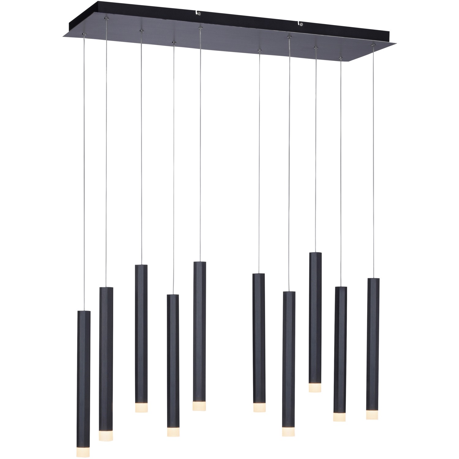 Just Light. LED-Pendelleuchte Bruno 10-flammig Schwarz 89 x 120 cm von Just Light.