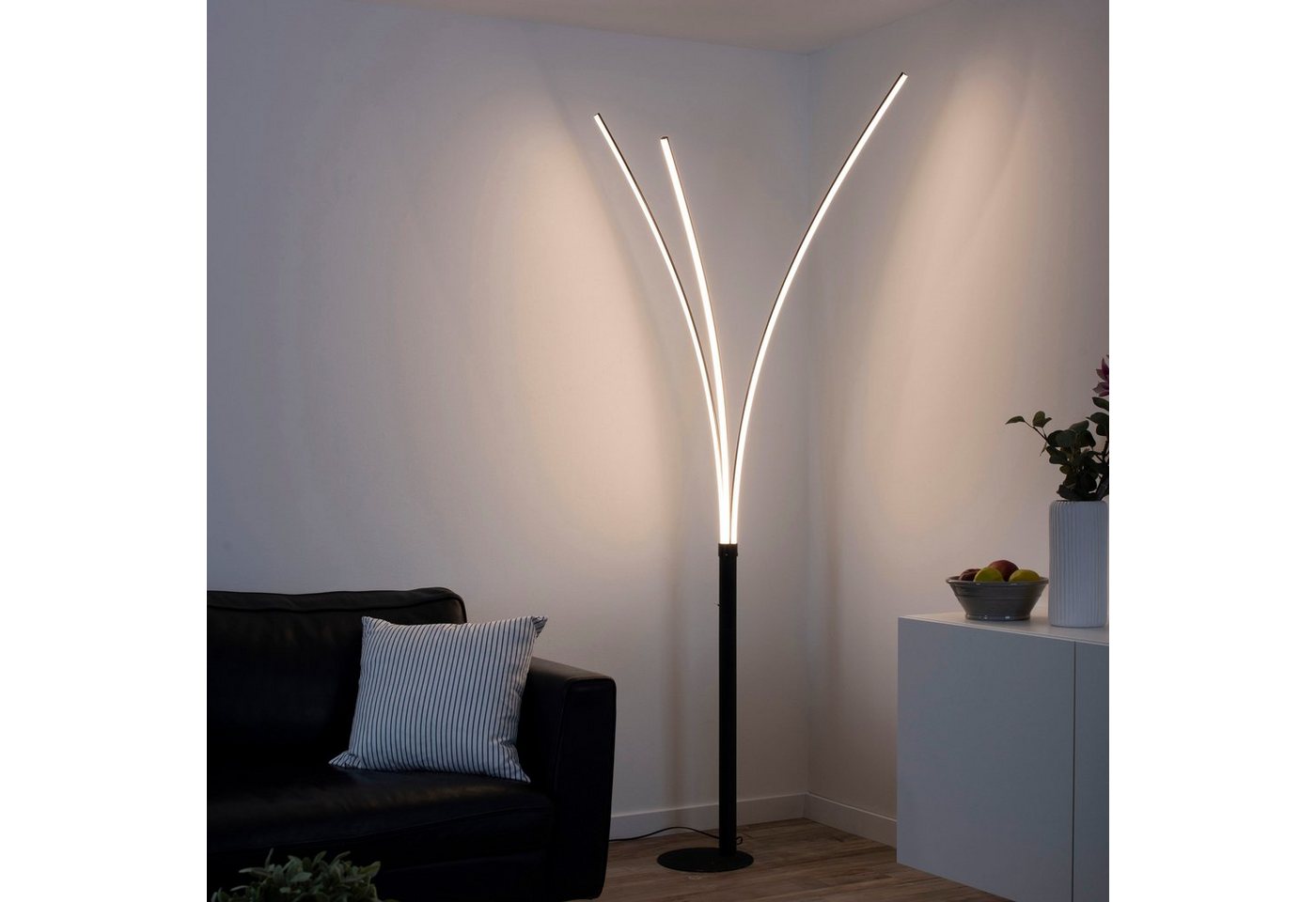 JUST LIGHT Stehlampe MAJA, LED fest integriert, Warmweiß, LED, Schalter, Kippschalter von JUST LIGHT