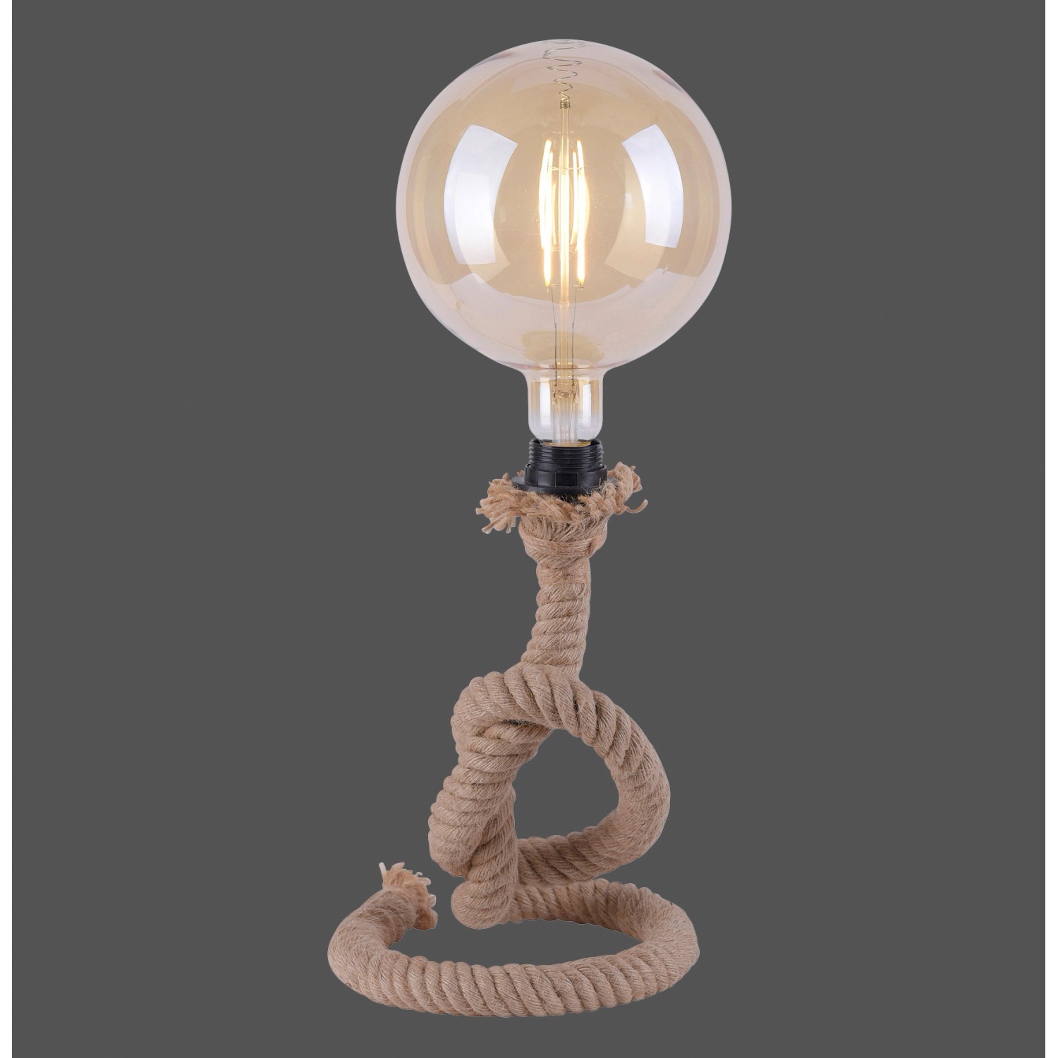 Just Light. Tischleuchte Rope mit Schnurschalter von Just Light.