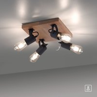 LeuchtenDirekt Deckenleuchte CANOP, 4xE27/60Watt, quadratisch, Spotköpfe dreh- und schwenkbar von Leuchten Direkt