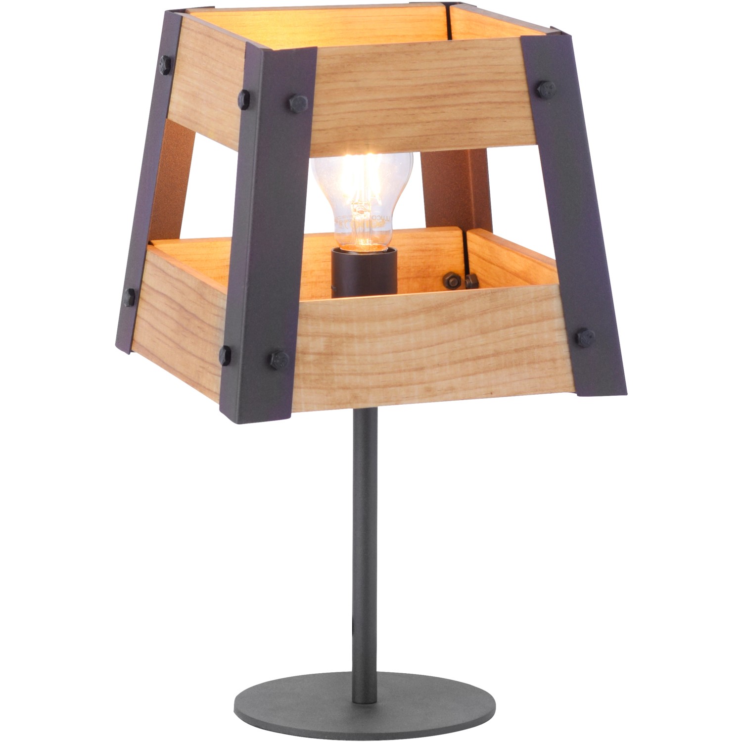 Tischleuchte Crate Holz Natur 1-flammig von Just Light.