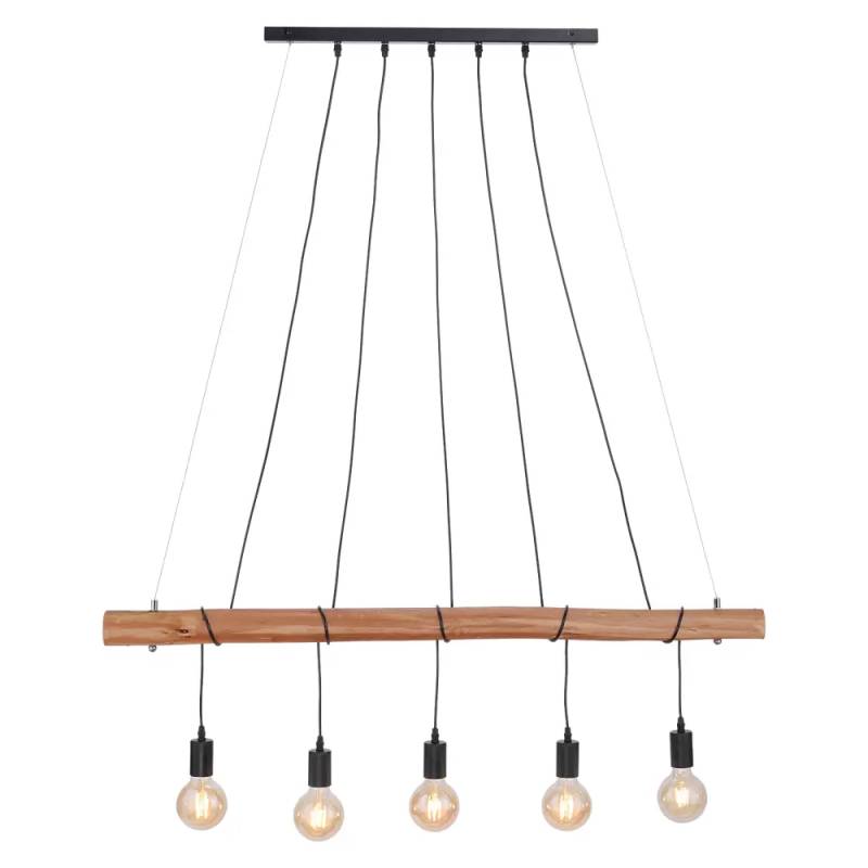 Leuchten Direkt Damian Hängeleuchte Pendelleuchte 5 Flg E27 Holz Eukalyptus B-Ware von LeuchtenDirekt