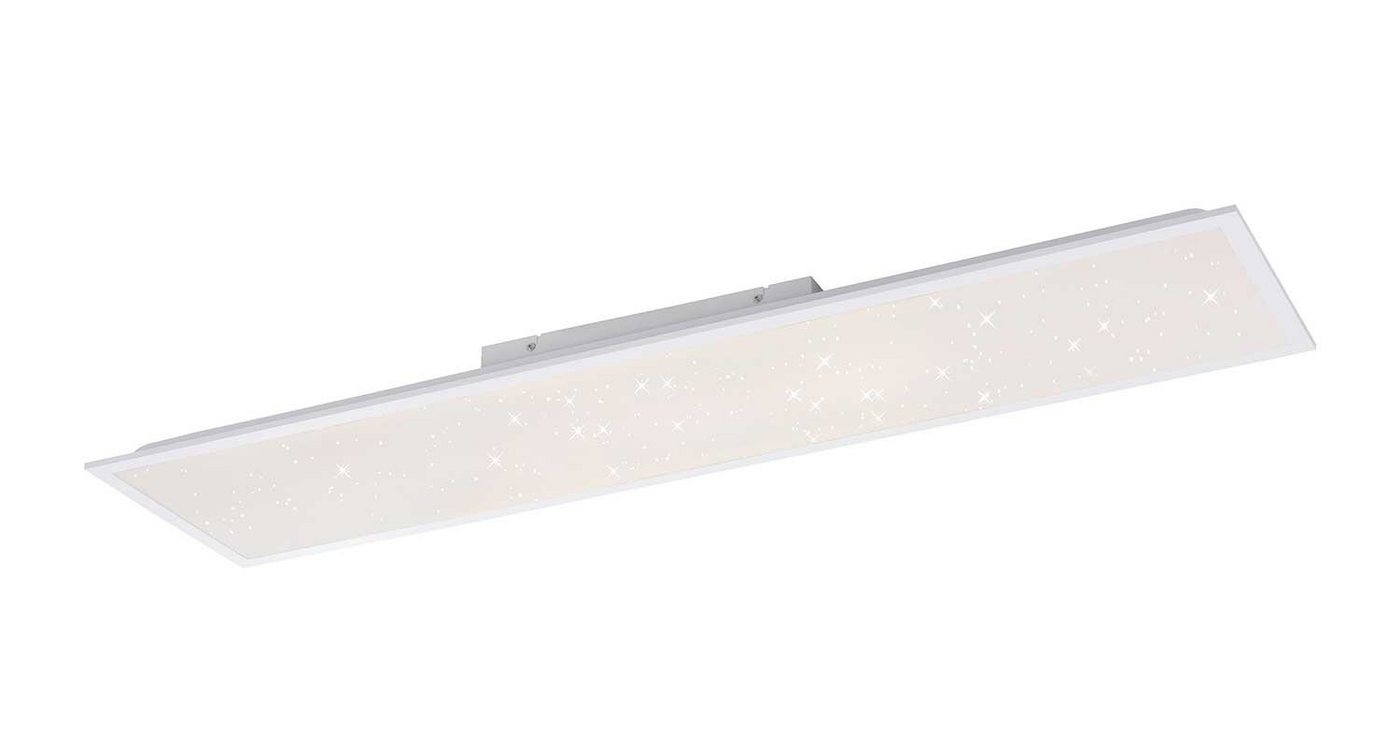 JUST LIGHT LED Deckenleuchte STARRYFLAT, 1-flammig, 119 x 29 cm, Weiß, Anpassung der Farbtemperatur, Dimmfunktion, Memoryfunktion, LED fest integriert, Warmweiß, Neutralweiß, Sternenhimmeloptik, mit Fernbedienung, LED Deckenlampe von JUST LIGHT