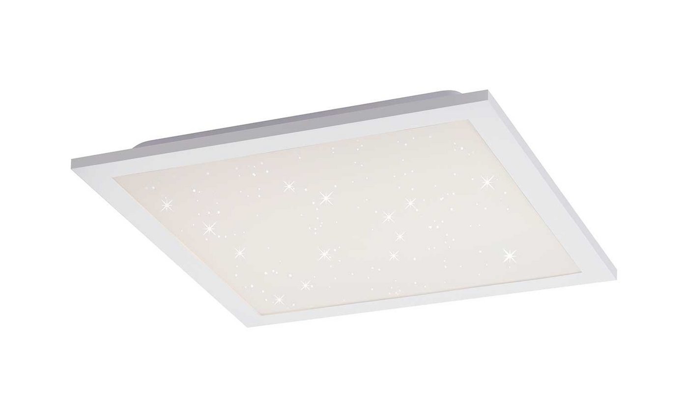 JUST LIGHT LED Deckenleuchte STARRYFLAT, Weiß, Kunststoff, Memoryfunktion, Dimmfunktion, LED fest integriert, Warmweiß, Neutralweiß, 1-flammig, B 29,5 cm x T 29,5 cm, Deckenlampe von JUST LIGHT