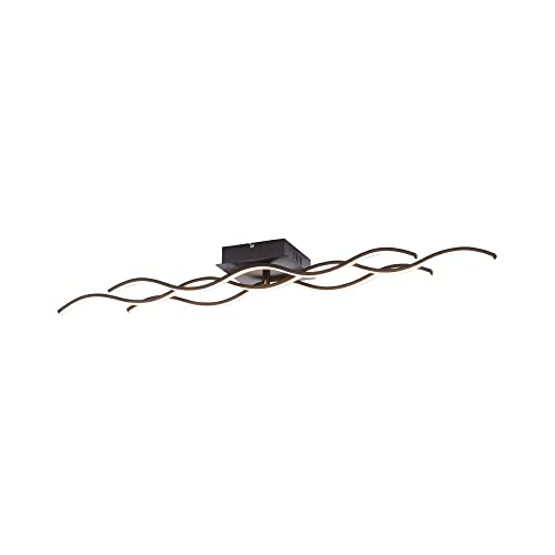 LeuchtenDirekt LED Deckenleuchte WAVE, schwarz, 1xLED-Board/28W/3000K, Innenleuchte, IP20, wellenförmig, 15166-18 von LeuchtenDirekt