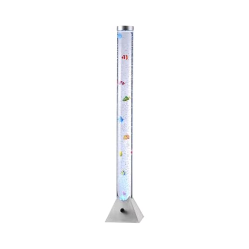 LeuchtenDirekt LED Wassersäule H120cm, RGB-Farbwechsel, bedienbar über Schnurschalter, Kinderzimmer-Leuchte, inkl. Fische, stahlfarben von LeuchtenDirekt