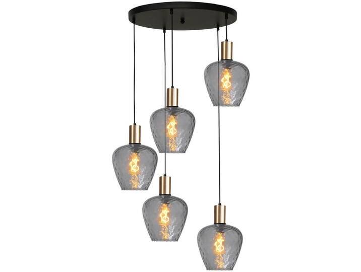 5-flammige Loft-Hängelampe - Gold - Porto mit von LeuchtenTotal