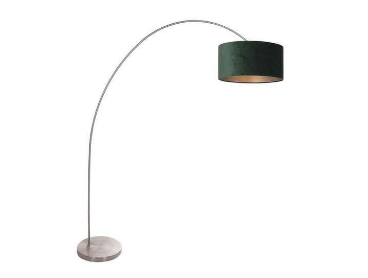 Bogenlampe Solva Metall mit grüner Kappe Steinhauer - 3913ST von LeuchtenTotal