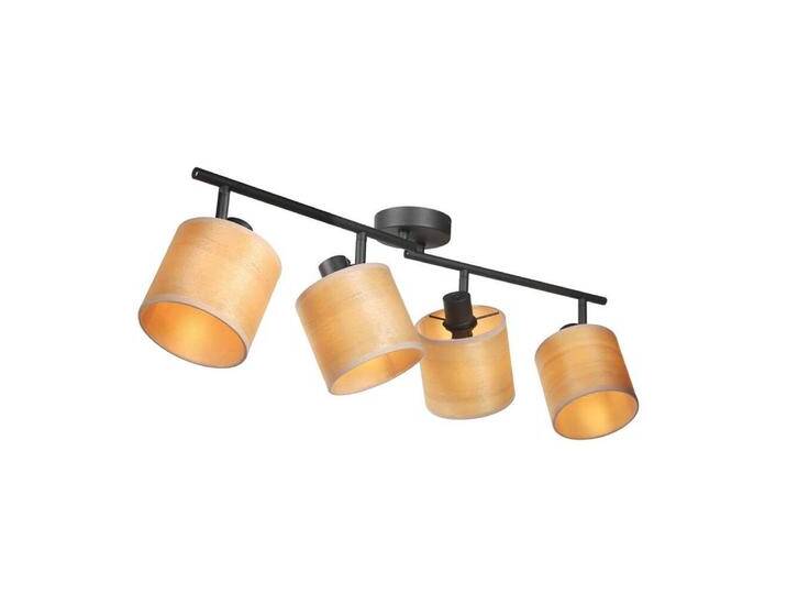 Deckenlampe Bambus schwarz mit Bambus 4-flammig Steinhauer - von LeuchtenTotal
