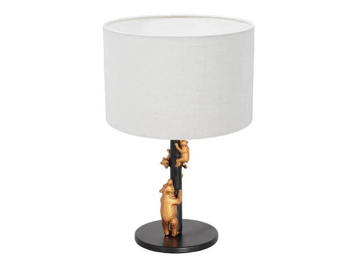 Designer-Tischlampe Animaux mit sandfarbenem Leinenschirm von LeuchtenTotal