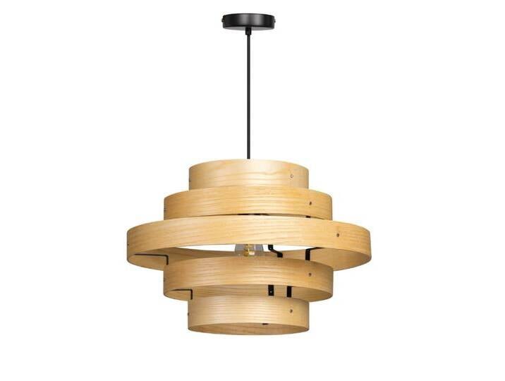 Hängelampe aus Holz Oaknut 5-Ring ETH - 05-HL4452-72 von LeuchtenTotal