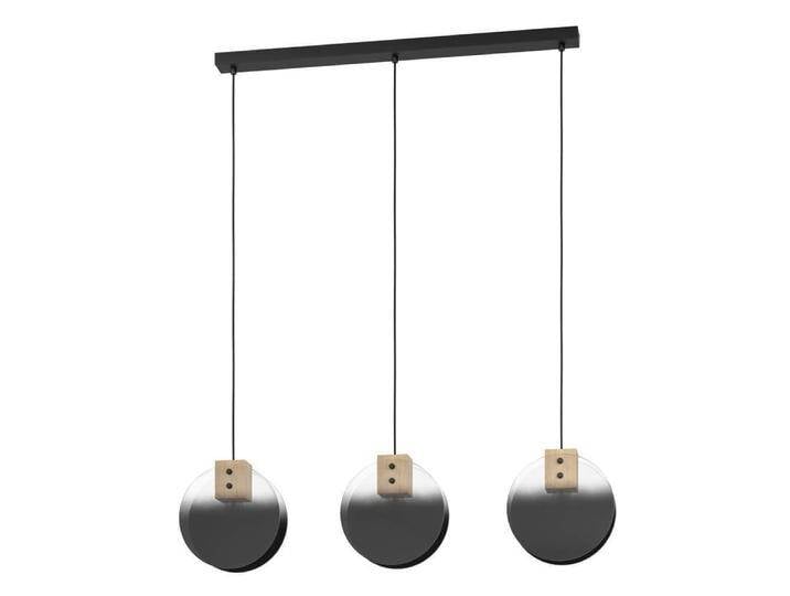 Hängelampe mit 3 Leuchten Millena Holz mit Schwarz Stars of Light von LeuchtenTotal