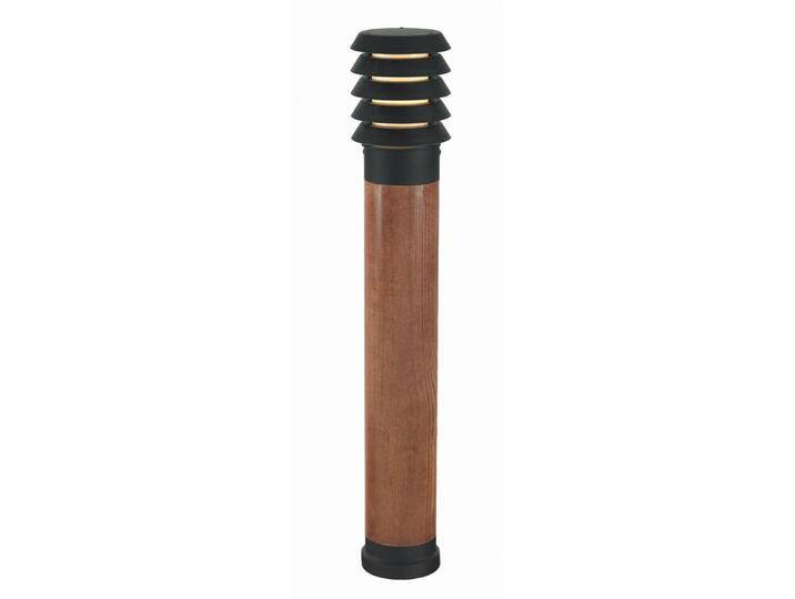 Ländliche Terrassenlampe Selhalm 85cm schwarz mit Holz Franssen - von LeuchtenTotal