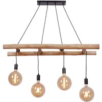 Just Light Pendelleuchte 15025-18 schwarz Holz Metall Kunststoff H/T/L: ca. 120x30x120 cm E27 4 Brennstellen von Just Light