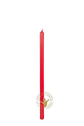 Spaghetti-Kerzen Rot 280 x 12 mm, 6 Stück, Extra dünne und Lange Stabkerzen von Wiedemann