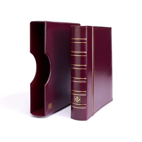 Leuchtturm 300787 Münzalbum Grande - Ringbinder zum Selbstgestalten im Classic-Design - inklusive Schutzkassette - rot von Leuchtturm