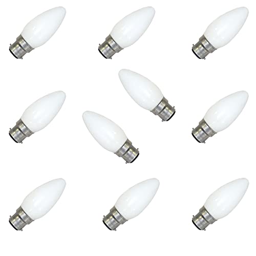 Leuci 10 x Kerze Glühbirne 60W B22 opalisiert Glühbirnen B22 60 Watt Glühlampe Glühlampen B22d von Leuci