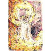 A5/A4 Luchs Feuertänzer Druck A5/A4 Luchs Feuertänzer Druck von LeucisticLynx