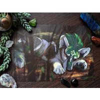 A5 Schläfriger Wolf Link | Legende Von Zelda Inspiriert Druck von LeucisticLynx