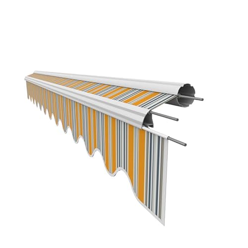 Leudus Markisenstoff Markisenbespannung Zeltstoffe Viele Farben Und Größen Wählbar Mit Volant Fertig Genäht (2.81x2m, SPD040) von Leudus