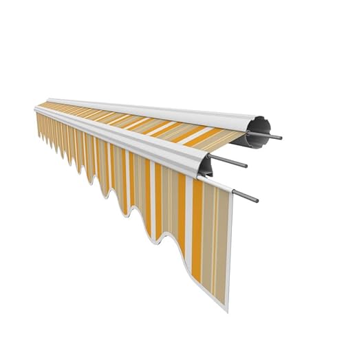 Leudus Markisenstoff Markisenbespannung Zeltstoffe Viele Farben Und Größen Wählbar Mit Volant Fertig Genäht (3.83x3m, SPD062) von Leudus