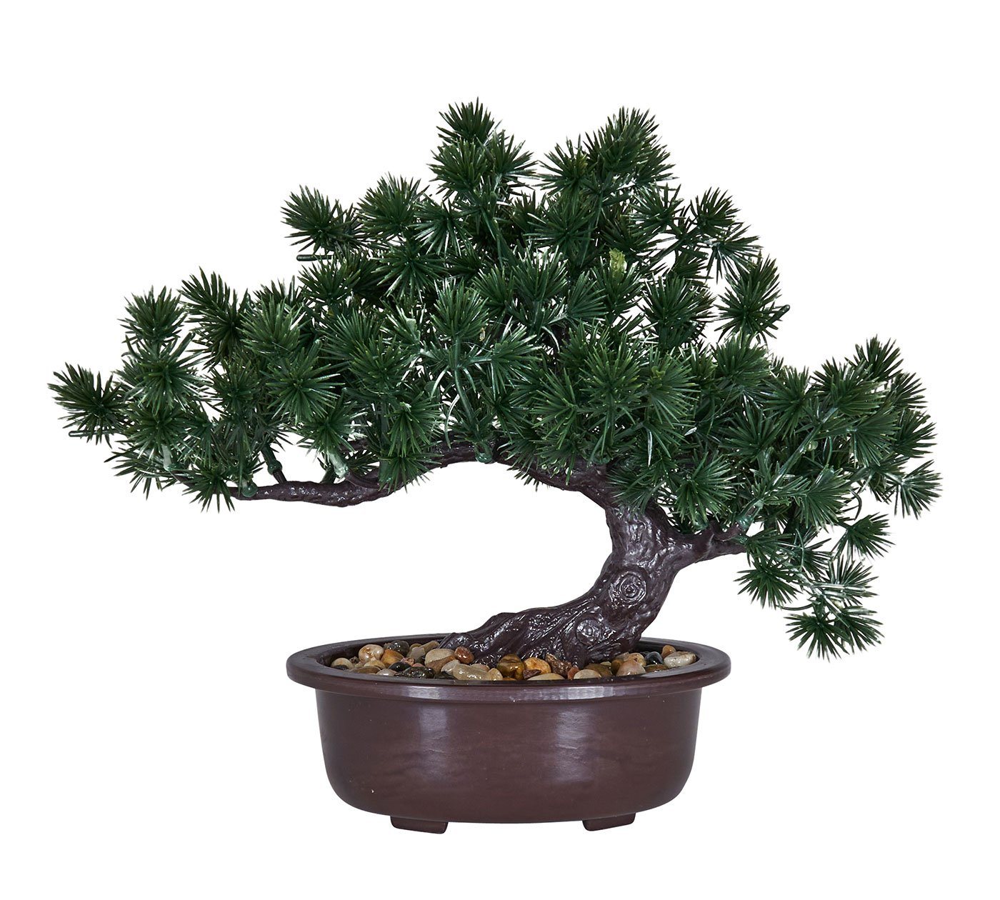 Kunstpflanze, Levandeo®, Kunstpflanze Bonsai 25x24cm Grün Braun Kunstblume Dekopflanze von Levandeo®