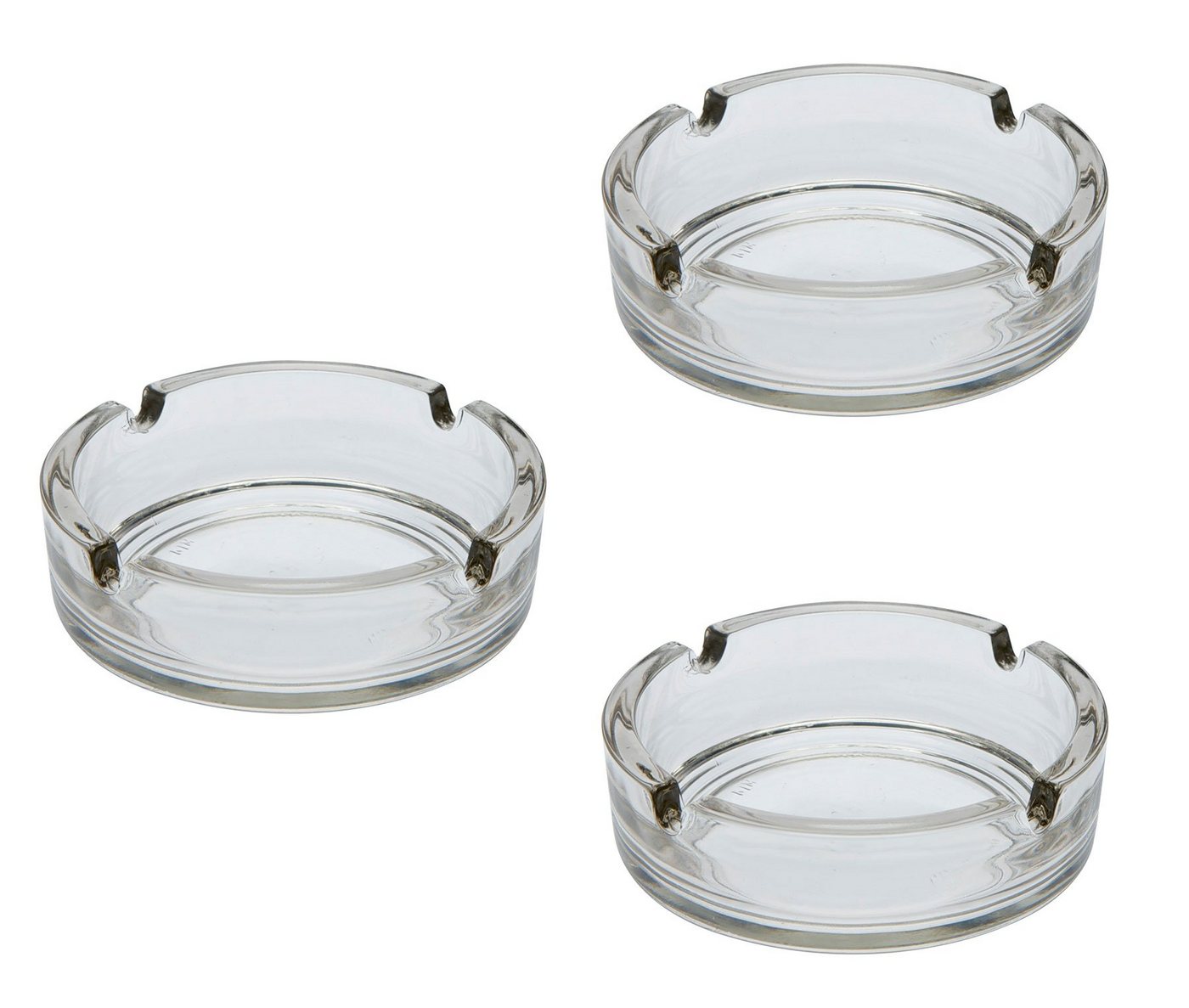 Levandeo® Aschenbecher, 3er Set Aschenbecher 11x3,5cm Glas klar Gastronomie Zigarette Zigarre von Levandeo®