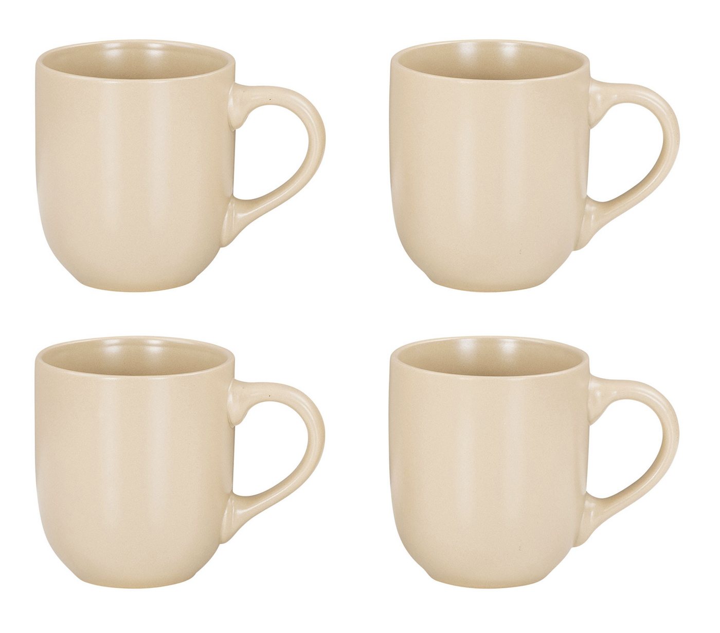 Levandeo® Becher, 4er Set Steingut Tassen 300ml Beige Creme Kaffeetasse Kaffeebecher von Levandeo®