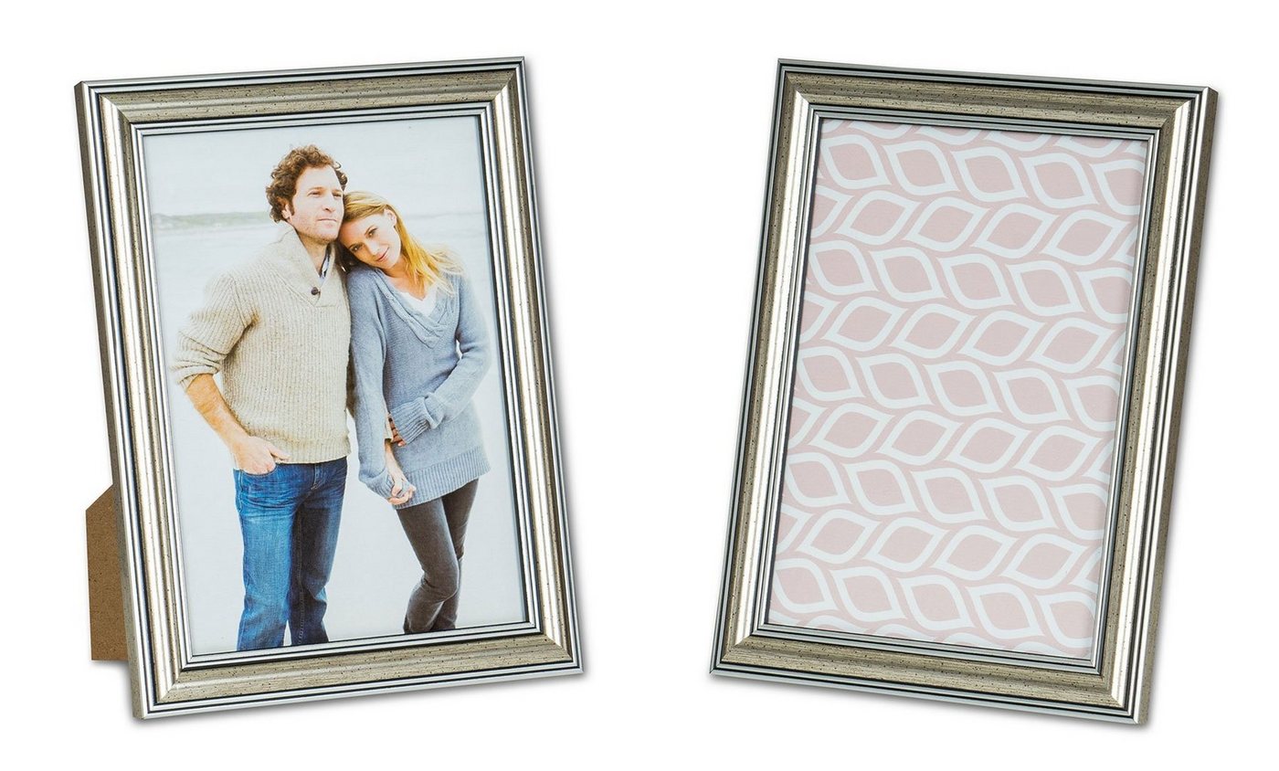 Levandeo® Bilderrahmen, 2er Set Bilderrahmen 13x18cm Fotorahmen Silber Antik Portraitrahmen von Levandeo®