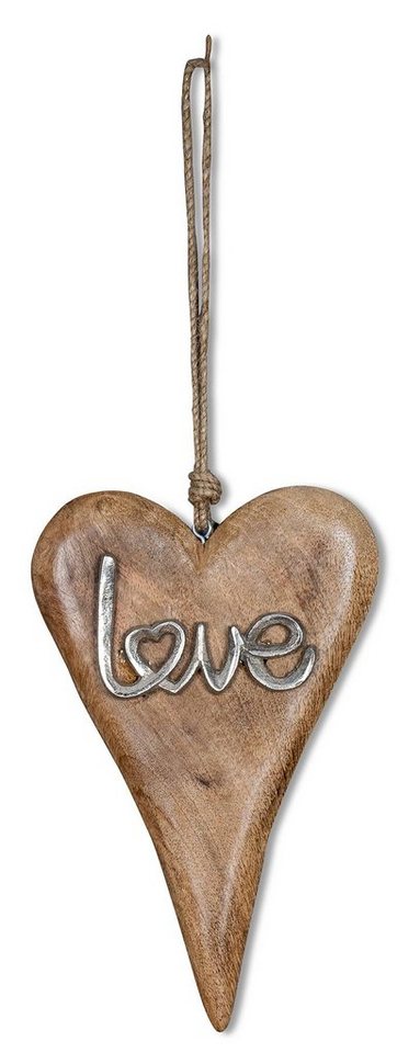 Levandeo® Deko-Schriftzug, Aufhänger Mango Holz Schriftzug Love H26cm Wanddeko Türschild von Levandeo®