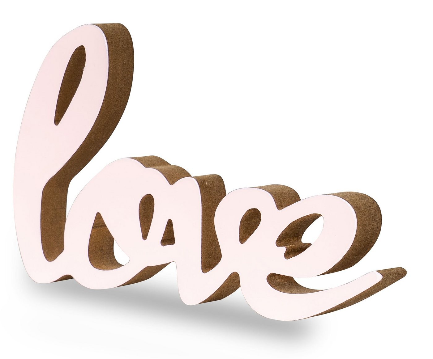 Levandeo® Deko-Schriftzug, Schriftzug Love L22,5cm Pastell Rosa Holz Tischdeko Deko Aufsteller von Levandeo®