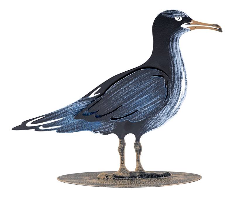 Levandeo® Dekofigur, Deko Aufsteller Möwe 25x10cm Grau Blau Weiß Metall Tischdeko von Levandeo®