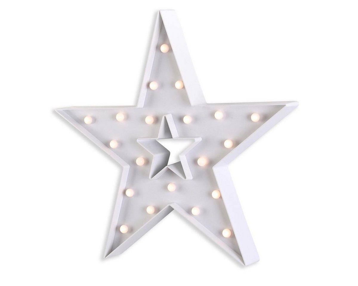 Levandeo® Dekoobjekt, LED Leuchtstern 38,5x37cm Weiß Stern Beleuchtung von Levandeo®