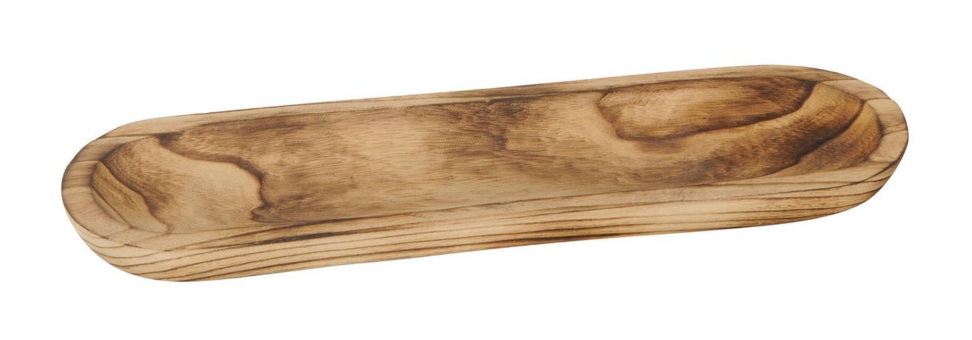 Levandeo® Dekoschale, Holz-Tablett L52cm Holz Braun Geflammt Ablage Schale Holzschale Natur von Levandeo®