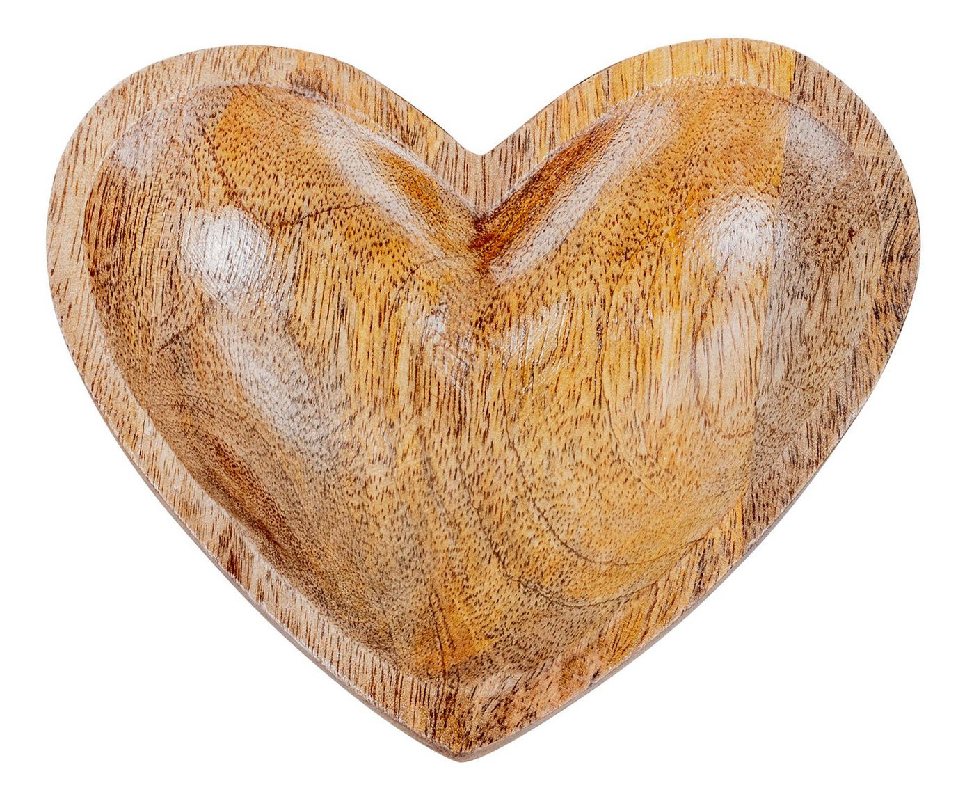 Levandeo® Dekoteller, Holz-Teller Herz 14x12cm Mangoholz Dekoteller Holzschale Herzform von Levandeo®